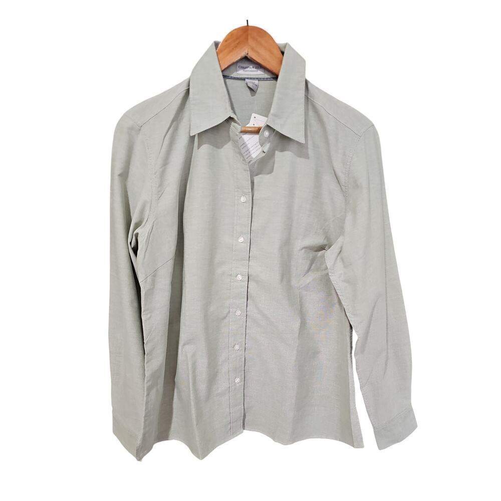 Chestnut Hill Performance Long Sleeve Button Down Shirt Grey Size L NWT